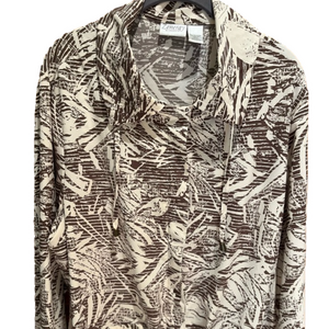 Chico's Brown and Cream Patterned Jacket